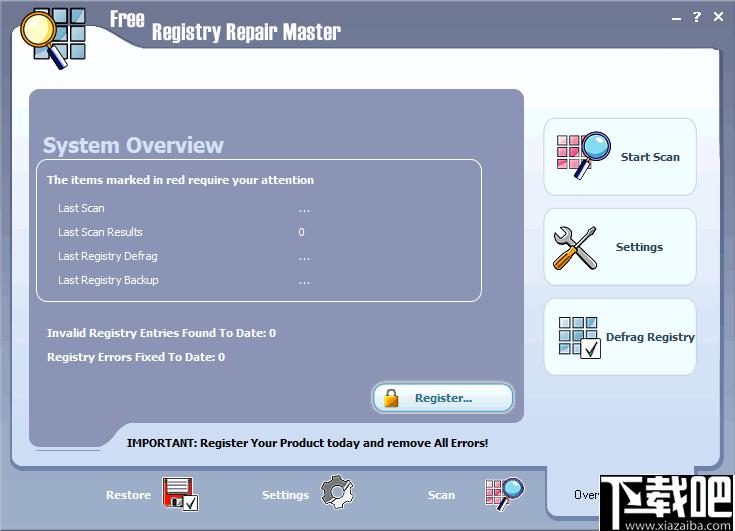 Free Registry Repair Master下载,系统修复,注册表,修复工具